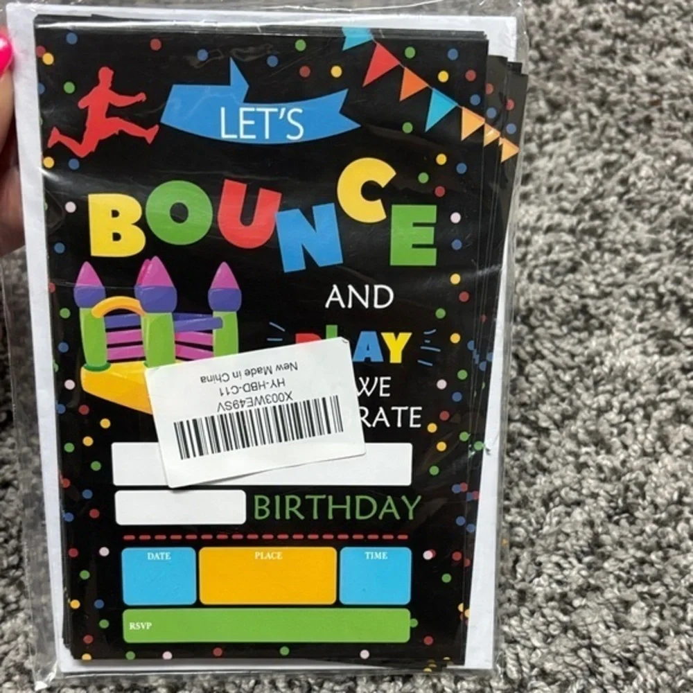 “ Let’s Bounce And Play” party invitations